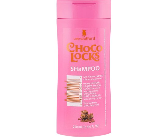 Шампунь для гладких и блестящих волос с экстрактом какао Lee Stafford Choco Locks Shampoo, 250 ml