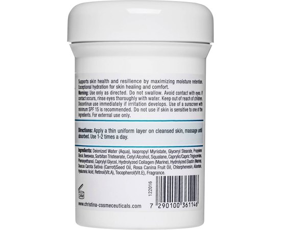 Christina Rose Hips Moisture Cream with Carrot Oil Зволожуючий крем з маслом шипшини і морквяним маслом для сухої і дуже сухої шкіри, 250 мл, фото _ab__is.image_number.default
