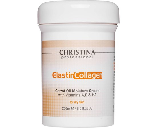 Увлажняющий крем с морковным маслом для сухой кожи Christina Elastin Collagen Carrot Oil Moisture Cream, изображение 4