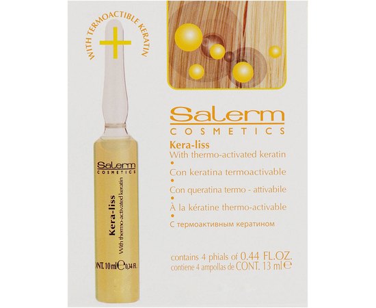 Лосьон с кератином для легкого расчесывания волос Salerm Kera-Liss With Repairing Keratin, 4x10 ml
