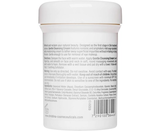 Мягкий очищающий крем Christina Silk Gentle Cleansing Cream, 250 ml, изображение 3