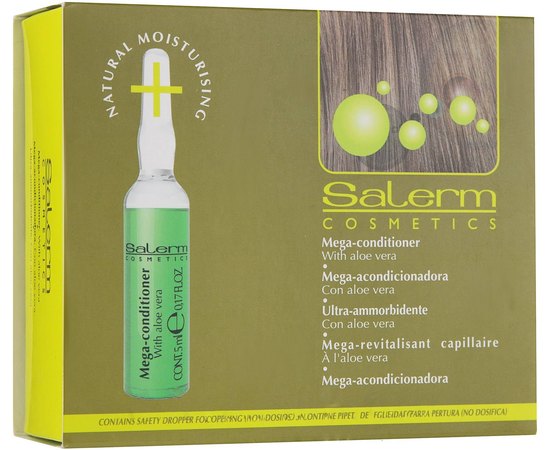 Salerm Biokera Mega-Conditioner with Aloe Vera Інтенсивний кондиціонер для сильно пошкодженого волосся, 12х5 мл, фото 