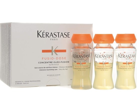 Укрепляющий уход для ослабленных волос склонных к ломкости при расчесывании Kerastase Fusio-Dose Concentre Ampli-Force, 10x12 ml, изображение 4