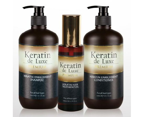 Кондиционер восстанавливающий с кератином Keratin De Luxe Conditioner, 300 ml, изображение 3