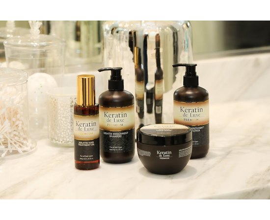 Кондиционер восстанавливающий с кератином Keratin De Luxe Conditioner, 300 ml, изображение 4