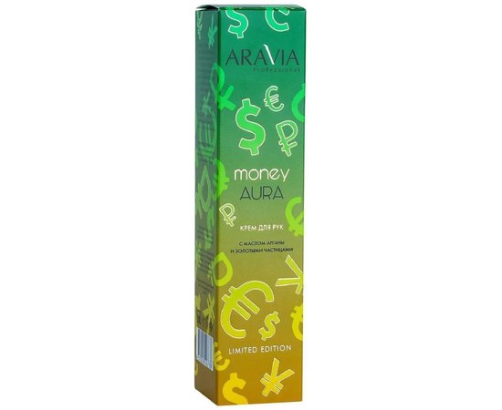Крем для рук с маслом арганы и золотыми частицами Aravia Professional Money Aura, 100 ml, изображение 2
