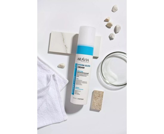 Крем-уход восстанавливающий для глубокого увлажнения сухих и обезвоженных волос Aravia Professional Hydra Gloss Cream, 250 ml, изображение 5