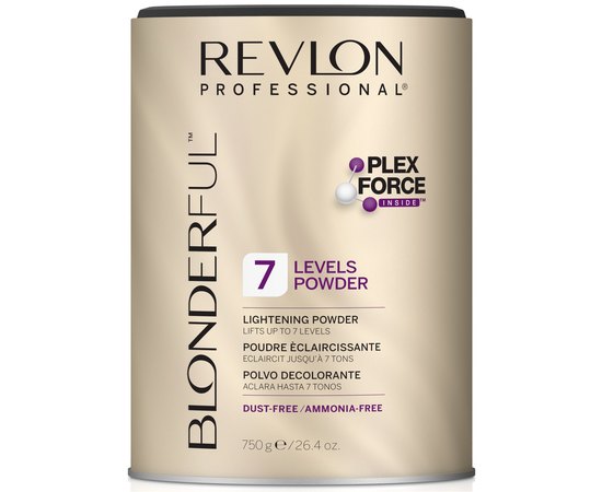 Многофункциональная безаммиачная осветляющая пудра уровень 7 Revlon Professional Blonderful 7 Lightening Powder, 750 g
