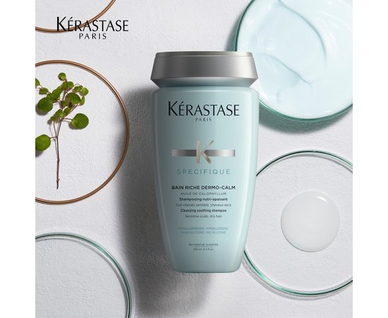 Успокаивающий шампунь для чувствительной кожи головы и сухих волос Kerastase Dermo Calm Bain Riche Shampoo, 250 ml, изображение 4