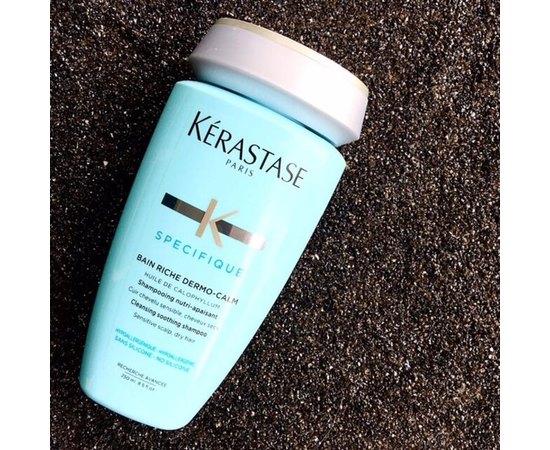 Успокаивающий шампунь для чувствительной кожи головы и сухих волос Kerastase Dermo Calm Bain Riche Shampoo, 250 ml, изображение 5