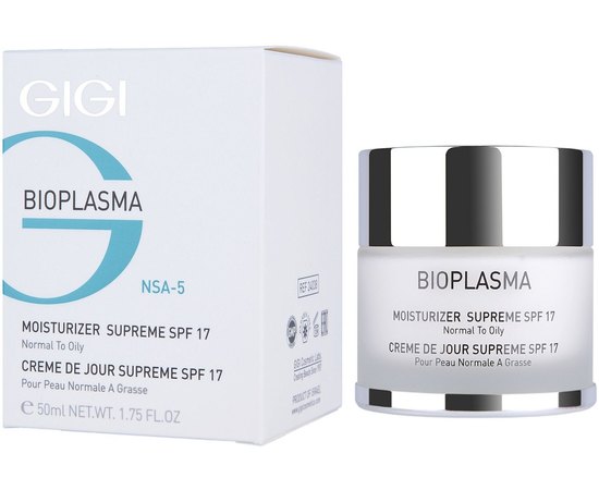 Увлажняющий крем для жирной кожи SPF17 Gigi Bioplasma Moist Oil, 50 ml, изображение 3