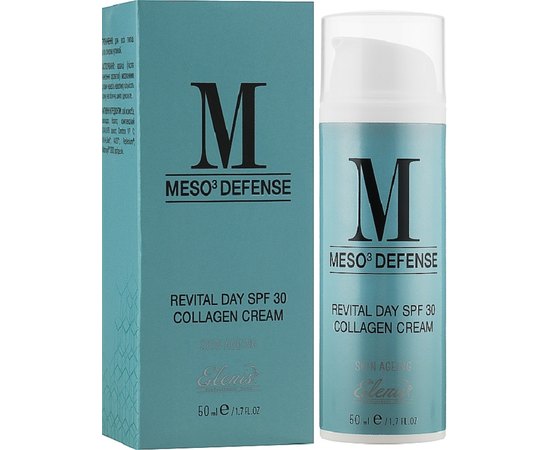 Дневной крем Витаминизирующий коллагеновый реконструктор Elenis Meso-Defense Revital Day SPF30 Collagen Cream, 50 ml, изображение 2