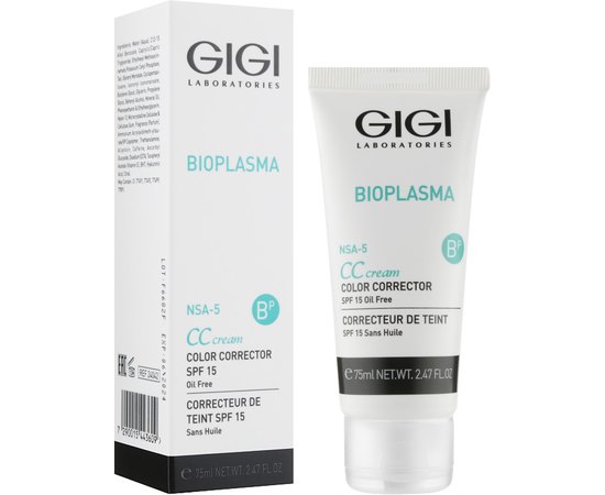 Gigi Bioplasma CC Cream (Color corrector) SPF15 Крем регулятор кольору шкіри, 75 мл, фото 