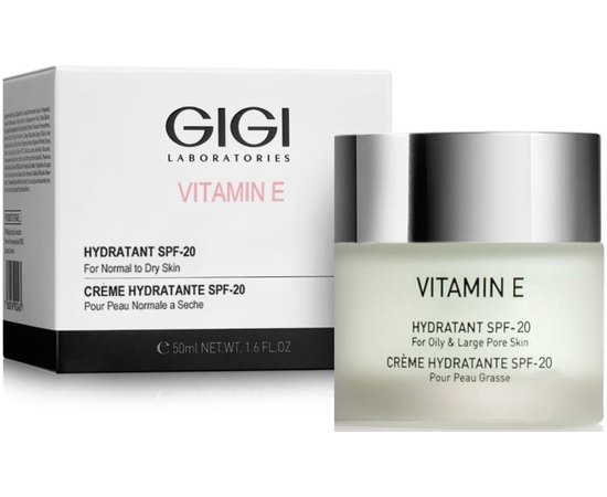 Увлажнитель крем для нормальной и сухой кожи SPF20 Gigi Vitamin E Moisturizer for dry skin, 50 ml, изображение 2