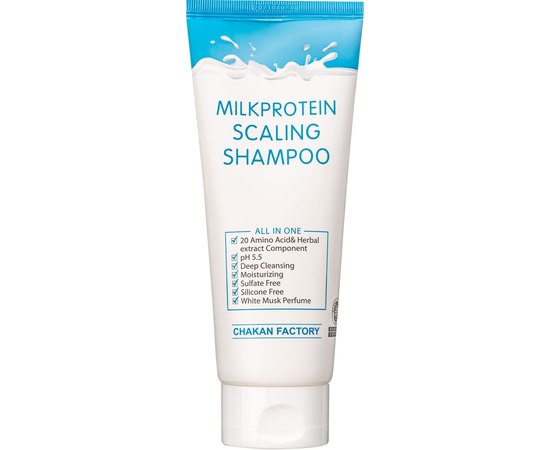 Шампунь для глибокого очищення з молочними протеїнами Chakan Factory Milk Protein Scaling Shampoo, 200 ml, фото 