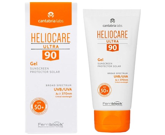 Солнцезащитный гель для комбинированной и жирной кожи SPF50+ Cantabria Heliocare Ultra 90 Gel, 50 ml, изображение 2