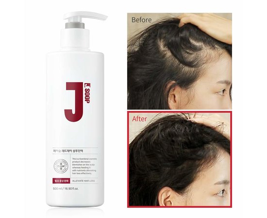 Стимулирующий шампунь от выпадения JSoop Red J Shampoo, 500 ml, изображение 3