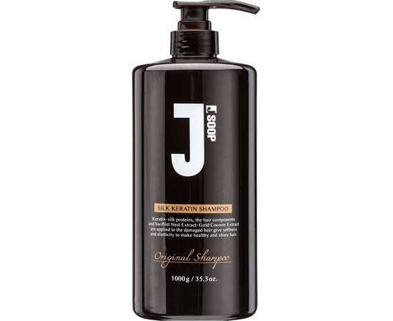 Восстанавливающий шампунь с кератином JSoop Original Silk Keratin Shampoo, 1000 ml