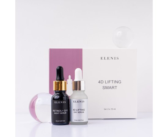 Денна + нічна сироватки для ліфтингу шкіри Elenis 4D Lifting Smart Serum, 2 х 30 ml, фото _ab__is.image_number.default