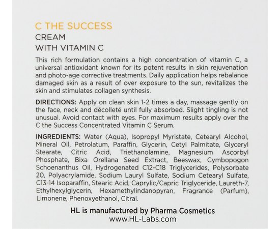 Крем для лица Holy Land C The Success Cream, 50 ml, изображение 5