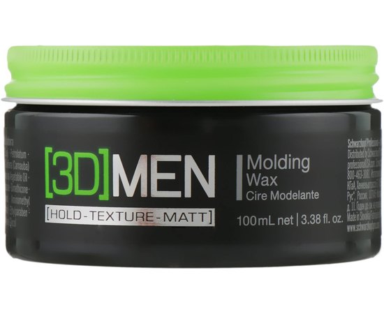 Schwarzkopf Professional 3D Men Molding Wax Моделюючий віск для волосся, 100 мл, фото 