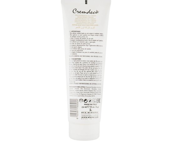 Безаммиачный осветляющий крем для волос Kleral System Creamdeco Blonde, 250 ml, изображение 2