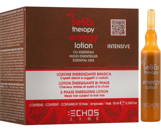 Энергетический лосьон для тонких и слабых волос Echosline Vegan Therapy Energy Lotion, 12*10 ml, изображение 4