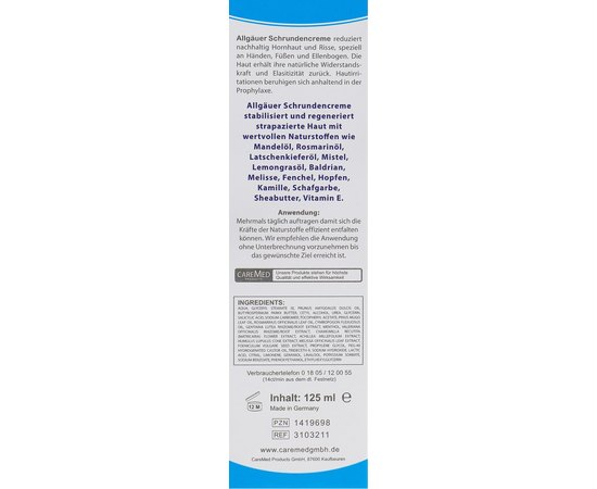 Крем от трещин Альгой с витамином E CareMed Allagauer Schrundencreme, изображение 3