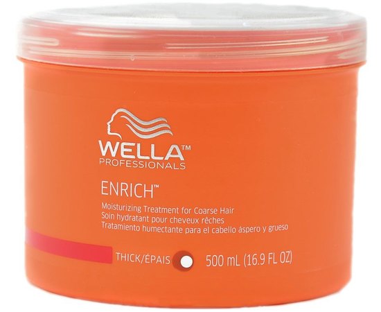 Маска питательная увлажняющая для сильных и жестких волос Wella Professionals Enrich Moistarizing Treatment, изображение 3