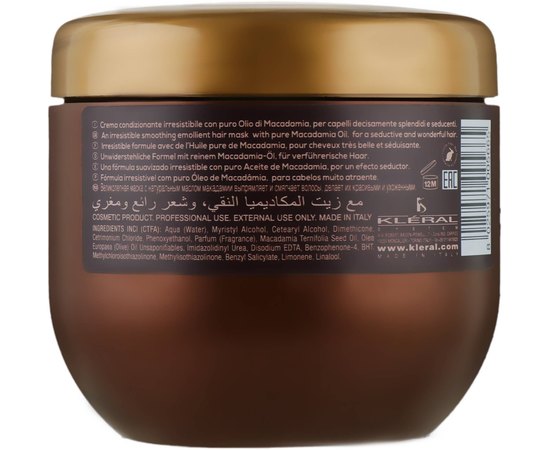 Маска-шелк для волос Kleral System Olio Di Macadamia Silky Mask, изображение 2 Маска-шелк для волос Kleral System Olio Di Macadamia Silky Mask, изображение 2