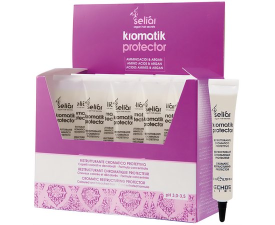 Реструктурирующий протектор для окрашенных волос Echosline Seliar Kromatik Protector, 10x21 ml, изображение 2