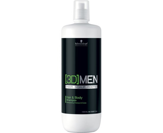 Шампунь для волос и тела Schwarzkopf Professional 3D Men Hair & Body Shampoo, изображение 2