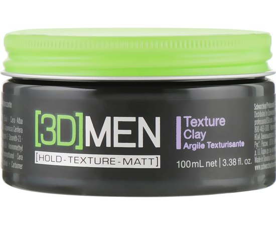 Текстурирующая глина для волос Schwarzkopf Professional 3D Men Texture Clay, 100 ml
