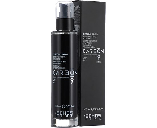 Угольный флюид защитный для волос Echosline Karbon 9 Charcoal Crystal, 100 ml, изображение 2