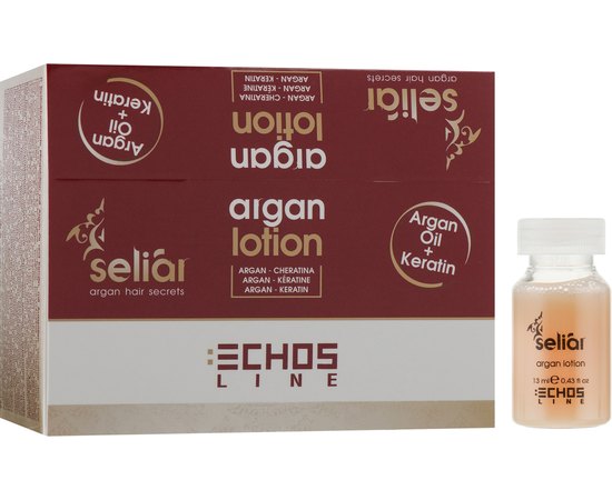 Echosline Seliar Argan Lotion Відновлюючий лосьйон з аргановою олією і кератином, 12 * 13 мл, фото 
