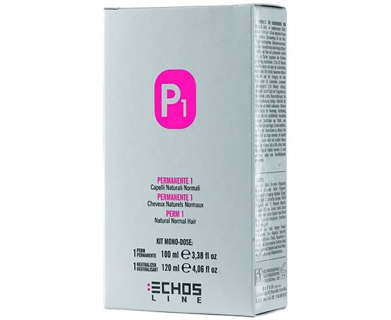 Echosline Classic Perm P1 Nutural Normal Hair Mono Dose Набір для химзавивки натурального волосся, 100 + 120 мл, фото 