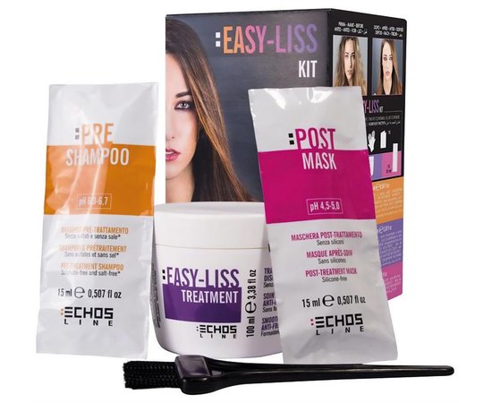 Echosline Classic Seliar Easy-Liss Kit Набір для випрямлення волосся без аміаку, 15 + 100 + 15 мл, фото 