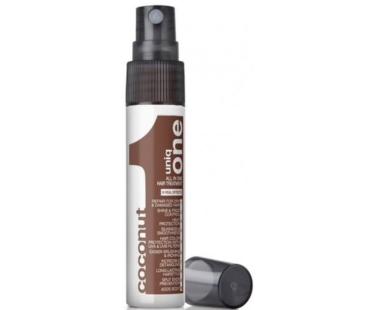 Спрей-уход для волос с ароматом кокоса Uniq One All in One Hair Treatment Coconut, изображение 3