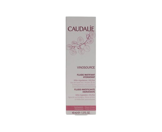Матирующий флюид увлажняющий Caudalie Vinosource Moisturizing Matifying Fluid, 40 ml, изображение 3