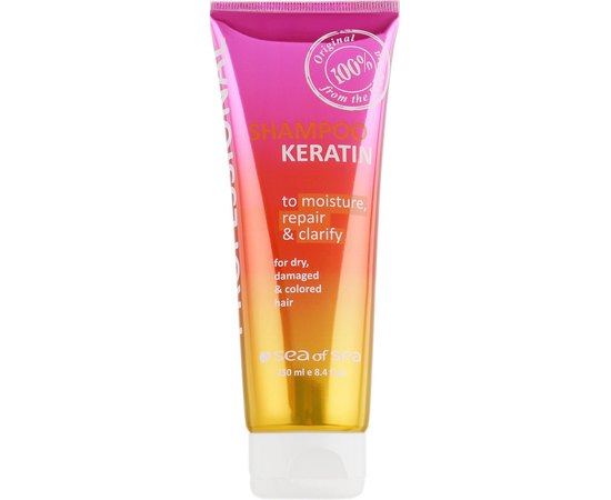 Шампунь с кератином для сухих поврежденных и окрашенных волос Sea of Spa Shampoo Keratin for dry, damaged & colored hairs, 250 ml