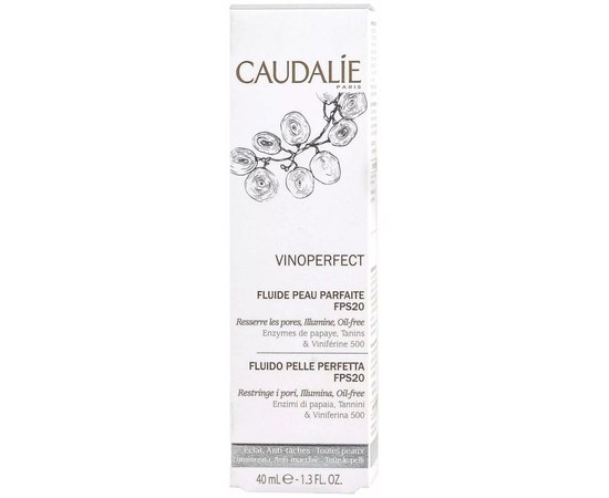 Caudalie Vinoperfect Radiance Moisturizer Broad Spectrum SPF20 Зволожуючий флюїд, 40 мл, фото _ab__is.image_number.default