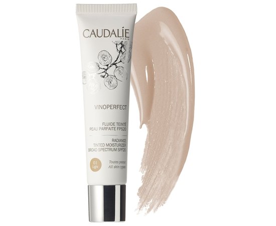 Caudalie Vinoperfect Radiance Tinted Moisturizer SPF20 Денний зволожуючий флюїд з тонуючим ефектом, 40 мл, фото _ab__is.image_number.default