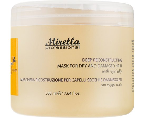 Маска для сухих и поврежденных волос с маточным молочком Mirella Professional Bee Form Reconstructing Mask, 500 ml