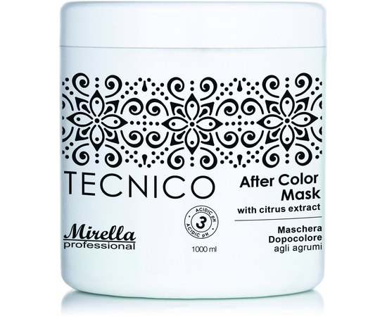 Mirella Professional After Color Mask Маска для волосся після фарбування з екстрактом цитрусових, 1000 мол, фото 