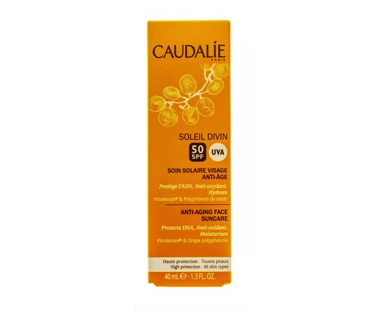 Caudalie Soleil Divin Anti-Aging Face Suncare SPF 50 Сонцезахисний крем для обличчя, 40 мл, фото _ab__is.image_number.default