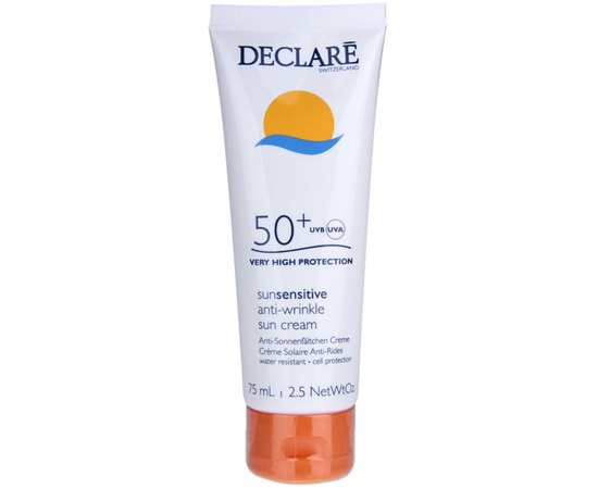 Солнцезащитный крем против старения с SPF50 Declare Sensitive Anti-Wrinkle Sun Cream, 75 ml
