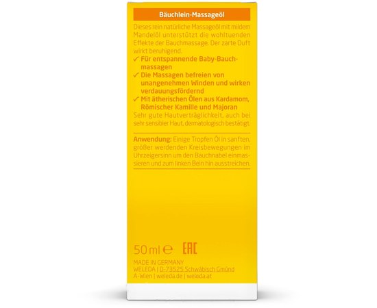 Массажное масло от вздутия животика у младенцев Weleda Baby-Bauchleinolml, 50 ml, изображение 2