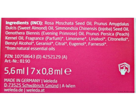 Weleda Wildrose Tage Glattende Schonheits-Kur розгладжує концентрат з маслом троянди Москета, 7 шт х 0,8 мл, фото _ab__is.image_number.default