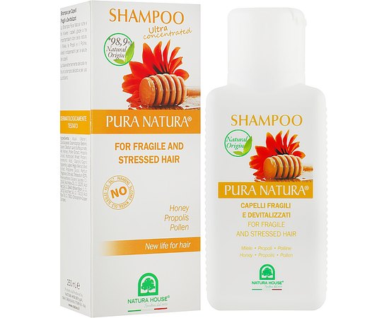 Шампунь с медом, прополисом и цветочной пыльцой Natura House, 250 ml, изображение 2