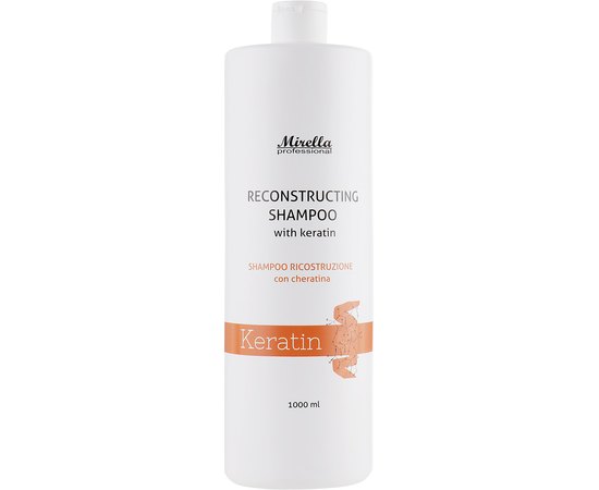 Восстанавливающий шампунь с кератином Mirella Professional Keratin Reconstructing Shampoo, 1000 ml